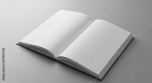 Open Book Blank Pages Mockup: Clean White Studio Shot for Text, Design, and Concept Display