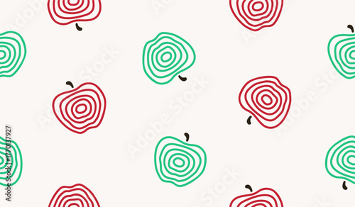 Cute apple fruits pattern background vector design