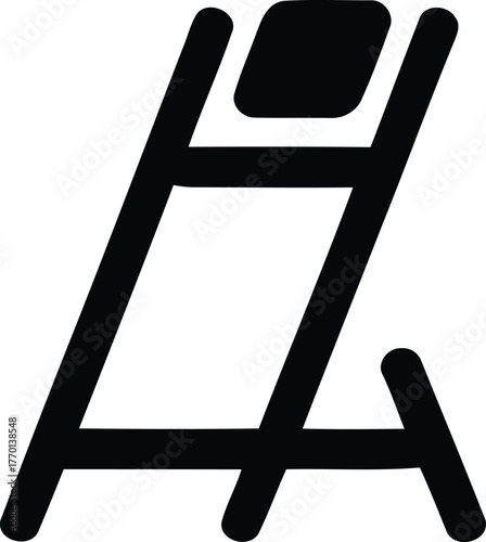 Simple line art of a beach chair with pillow vector illustration