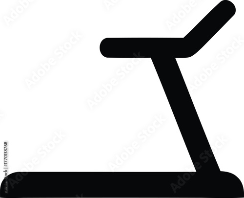 Treadmill machine simple black icon for fitness exercise workout concept