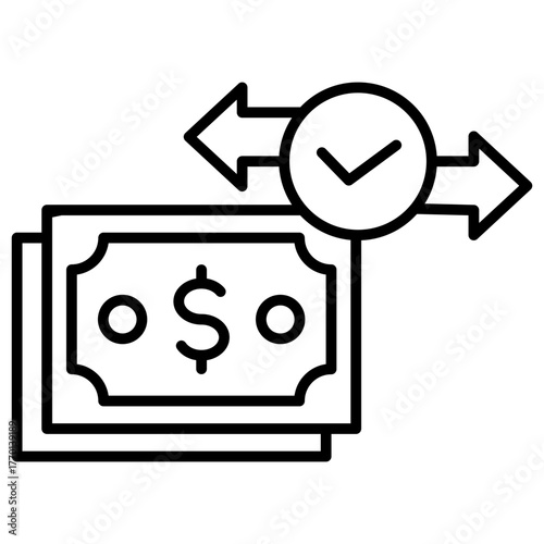 Cash Flow Outline Icon