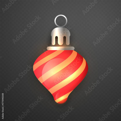 Elegant Glowing Christmas Bauble Illustration on Dark Background
