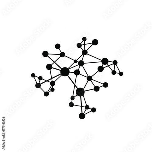 "Abstract Network Graph with Connected Nodes – Data Science and Social Network Visualization"