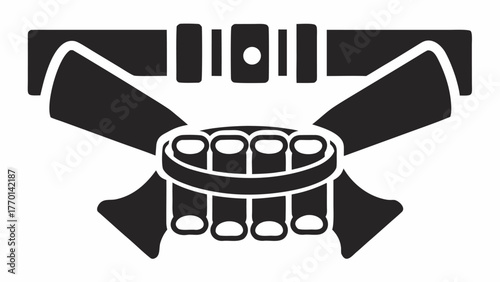 Western bandolier with cartridges, a symbol of cowboys and gunslingers, evoking the Wild West era and vintage outlaw adventures