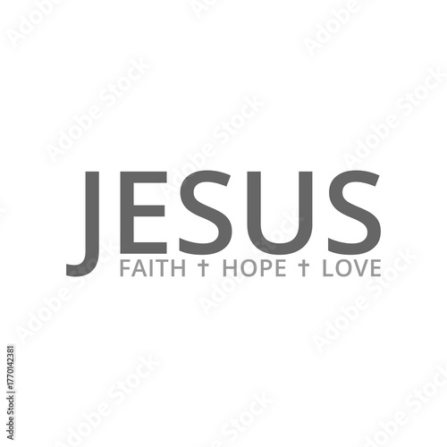 Jesus faith hope love icon isolated on white background