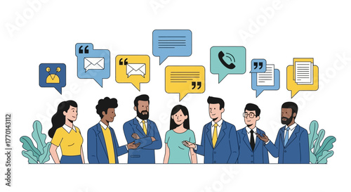 Diverse Team Collaboration Communication and Idea Exchange Among Professionals in a Modern Setting