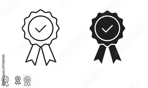 Accreditation icons, vector symbols. filled flat sign