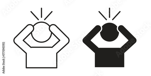 Anxiety icons, vector symbols. filled flat sign