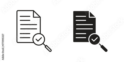 Audit icons, vector symbols. filled flat sign