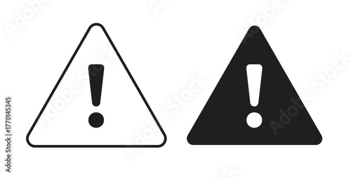 attention sign icons, vector symbols. filled flat sign