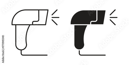 Barcode scanner icons, vector symbols. filled flat sign