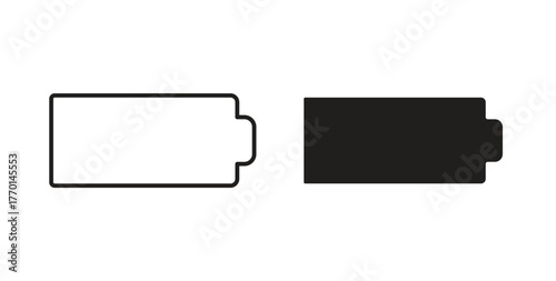 Battery icons, vector symbols. filled flat sign