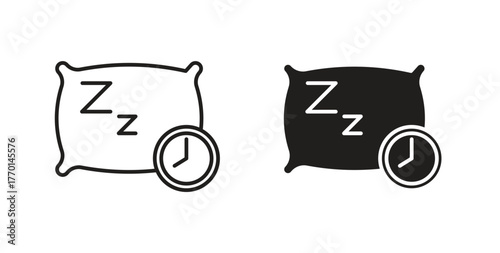 Bedtime icons, vector symbols. filled flat sign