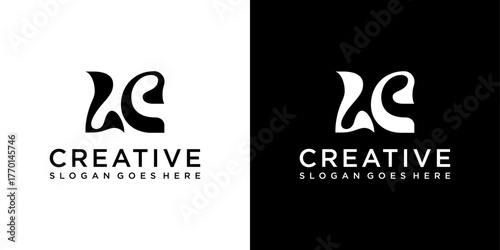 LC or CL initial letter logo design vector