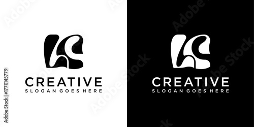 LC or CL initial letter logo design vector