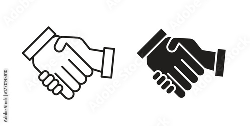 Business deal icons, vector symbols. filled flat sign