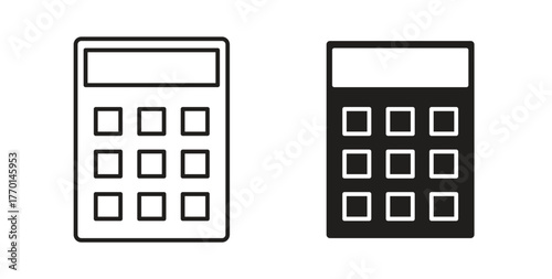Calculator icons, vector symbols. filled flat sign