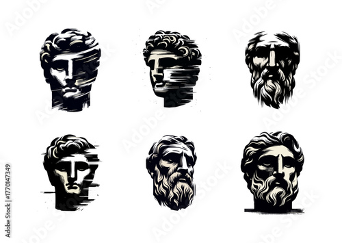 Busts of Classic Sculptures with Abstract Distortions