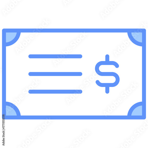 Money Prize Outline Blue Color Icon