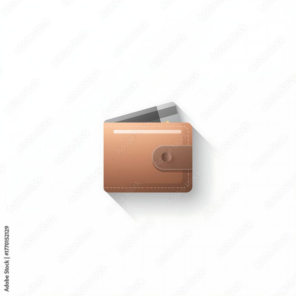 Obraz premium minimal flat vector icon of a wallet with subtle brown tone symbolizing finance money savings and business economy concept in modern graphic style