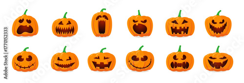 set of jack o lantern