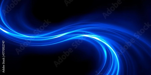 Abstract swirling blue light background texture, wave, neon