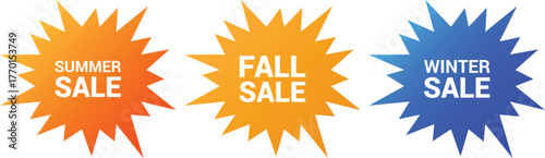 Set of Sale badges. Golden yellow sale quality tags, discount promotional labels. Template banner shopping badges. Special offer, sale, discount, shop, seasonal offer