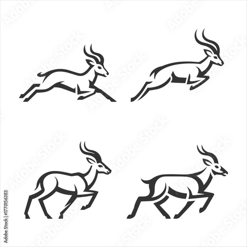 Antelope logo vector illustrations design icon logo