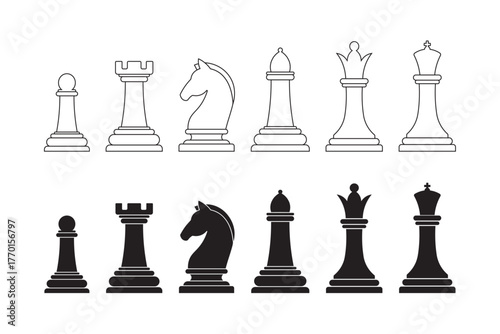 chess piece flat icon vector