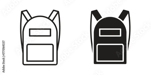 Backpack icon in line design. Simple icon vector