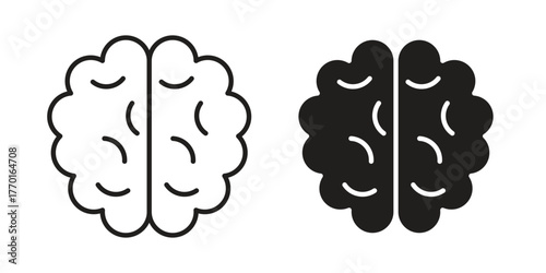 Brain icon in line design. Simple icon vector