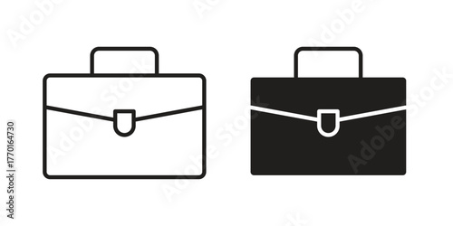 Briefcase icon in line design. Simple icon vector