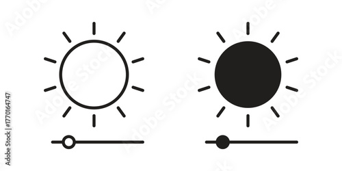 Brightness icon in line design. Simple icon vector