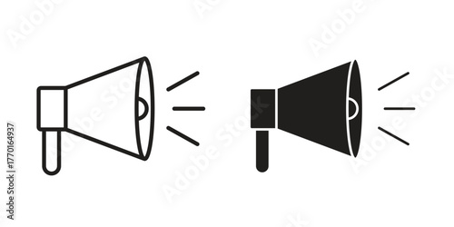 Bullhorn icon in line design. Simple icon vector