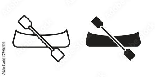 Canoe icon in line design. Simple icon vector