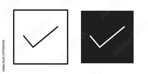 Check mark icon in line design. Simple icon vector