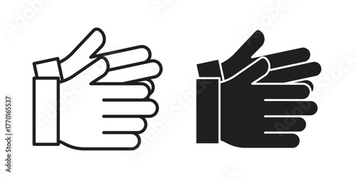 Clap icon in line design. Simple icon vector