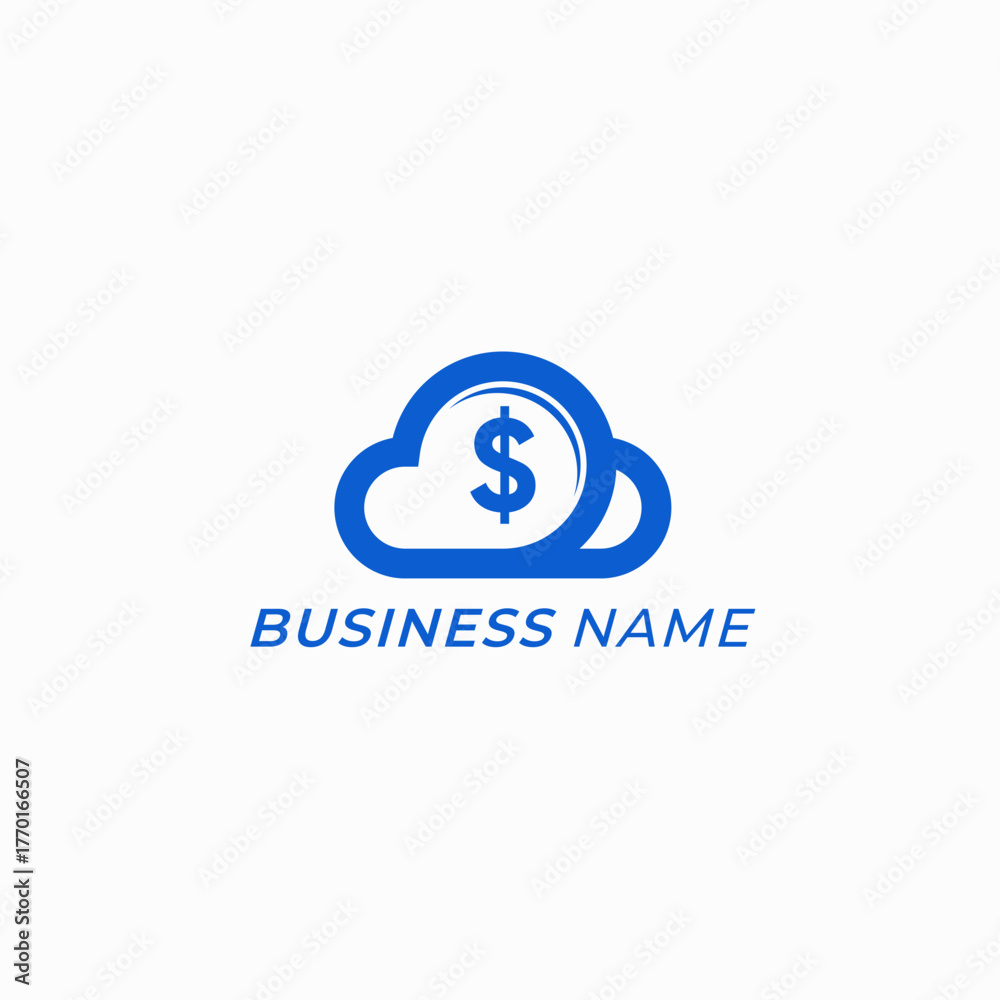 Obraz premium design logo creative dollar and cloud