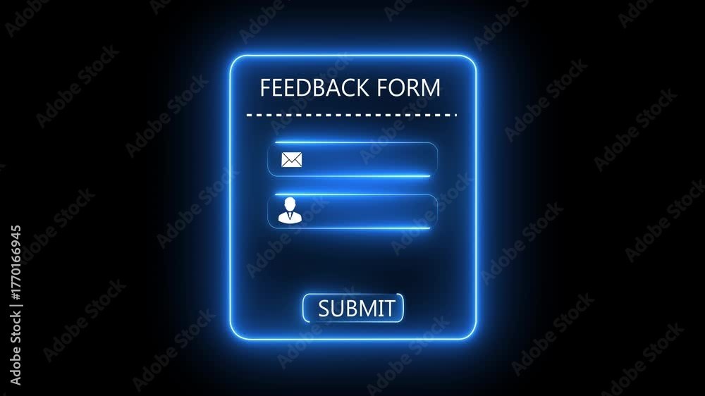 Digital feedback form interface concept on the transparent background. Perfect for customer feedback, digital onboarding, user experience in web applications. Motion graphics of feedback concept.