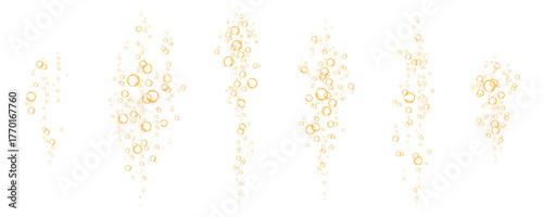 Orange carbonated water with gold bubbles.