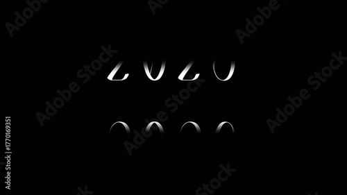 Vertical timeline animation counting years from 2000 to 2025 with smooth scrolling motion design for tech or history videos. 4k video with transparent background