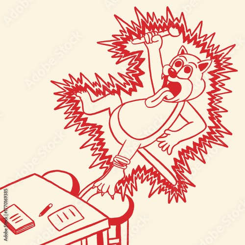 cat retro comic cartoon illustration