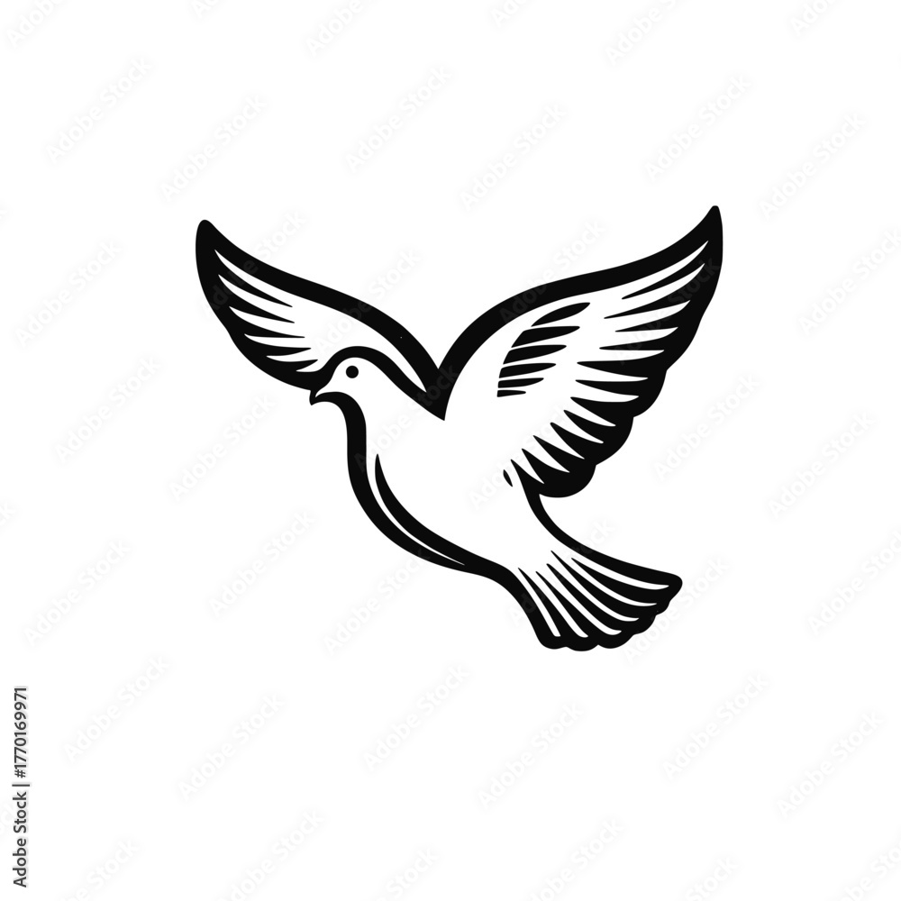 Obraz premium Dove vector. Symbol of Peace. Abstract bird 
