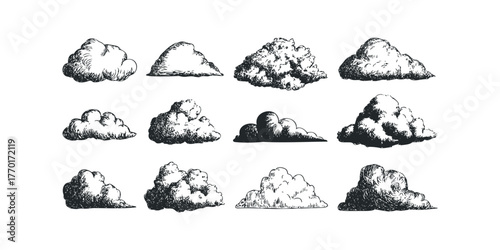 Collection of Hand Drawn Cloud Shapes