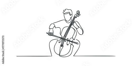 Person playing cello with bow and strings