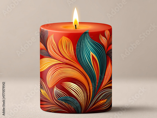 a Christmas candle isolated...