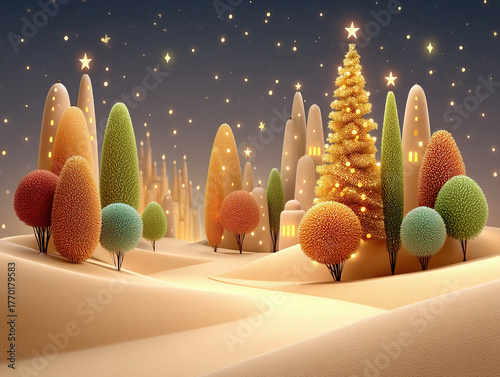 a Christmas desert landscape