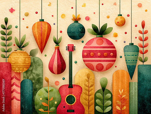 a funky Christmas theme