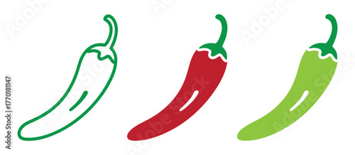 Hot chili paper icon vector, Chili Pepper Silhouette vector
