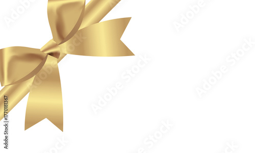golden bow isolated on white background